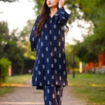 2 Pcs Women's Stitched Linen Printed Suit