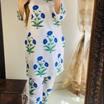 2 Pcs Womens's Stitched Arabic Lawn Printed Shirt & Trouser (Flower)