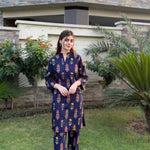 2 Pcs Women's Stitched Arabic Lawn Printed Suit