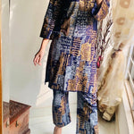 2 Pcs Women's Stitched Arabic Lawn Printed Suit