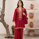 3 Pcs Women Stitched Arabic Lawn