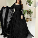 3 Pcs Womens Stitched Chiffon Embroidered Maxi