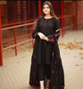 3 Pcs Women Stitched Katan Silk Embroidered Gown Suit