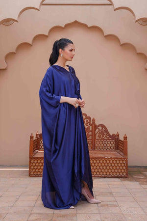 1 Pc Women Stitched Katan Silk Plain Kaftan