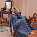 1 Pc Women Stitched Katan Silk Plain Kaftan